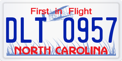 NC license plate DLT0957