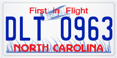 NC license plate DLT0963