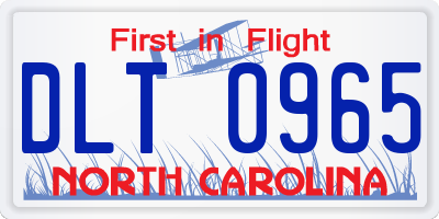 NC license plate DLT0965