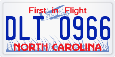 NC license plate DLT0966