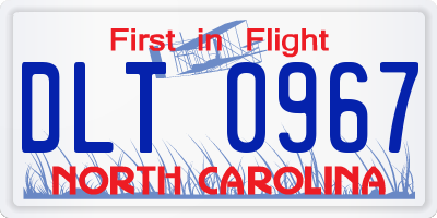 NC license plate DLT0967
