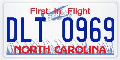 NC license plate DLT0969