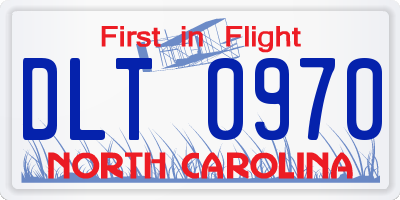 NC license plate DLT0970