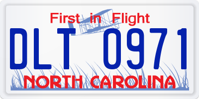 NC license plate DLT0971