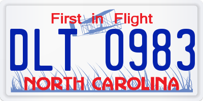 NC license plate DLT0983