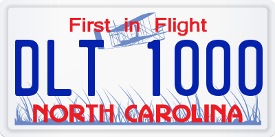 NC license plate DLT1000