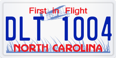 NC license plate DLT1004