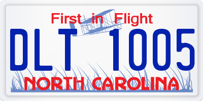 NC license plate DLT1005