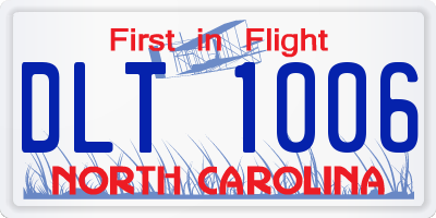 NC license plate DLT1006