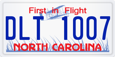 NC license plate DLT1007