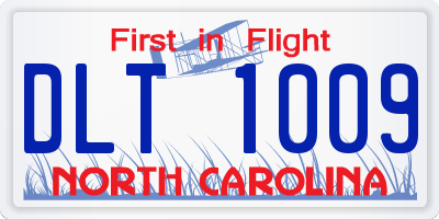 NC license plate DLT1009