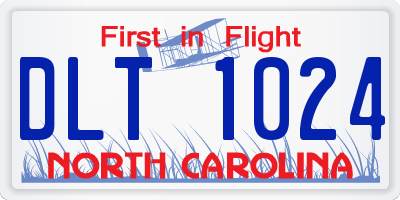 NC license plate DLT1024