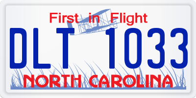 NC license plate DLT1033