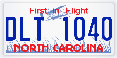 NC license plate DLT1040