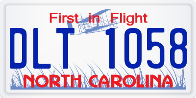 NC license plate DLT1058