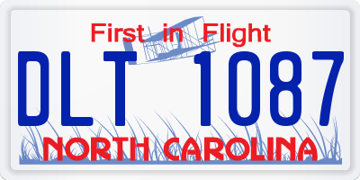 NC license plate DLT1087