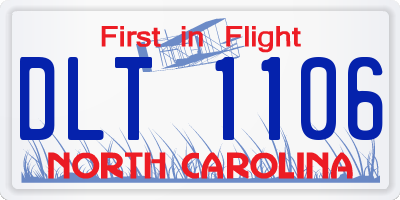 NC license plate DLT1106