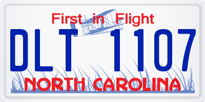 NC license plate DLT1107