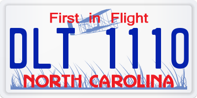 NC license plate DLT1110