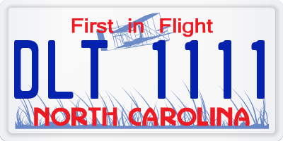 NC license plate DLT1111
