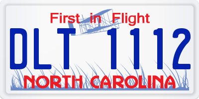 NC license plate DLT1112