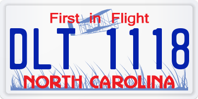 NC license plate DLT1118