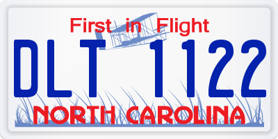 NC license plate DLT1122