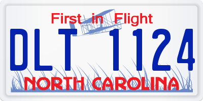 NC license plate DLT1124