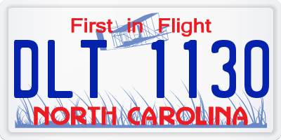 NC license plate DLT1130