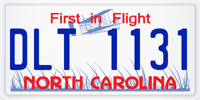 NC license plate DLT1131