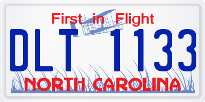 NC license plate DLT1133