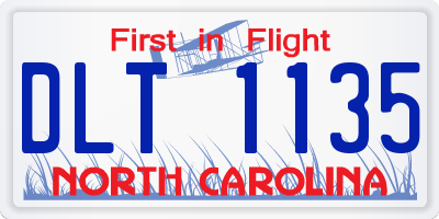 NC license plate DLT1135