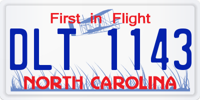 NC license plate DLT1143