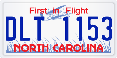 NC license plate DLT1153