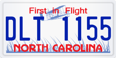NC license plate DLT1155