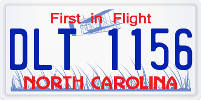 NC license plate DLT1156