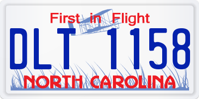 NC license plate DLT1158