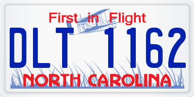 NC license plate DLT1162