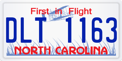 NC license plate DLT1163