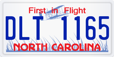 NC license plate DLT1165