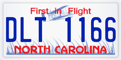 NC license plate DLT1166