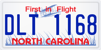 NC license plate DLT1168