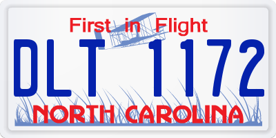 NC license plate DLT1172