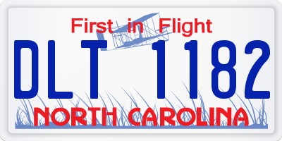 NC license plate DLT1182