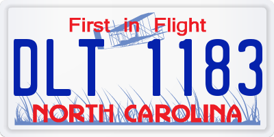 NC license plate DLT1183