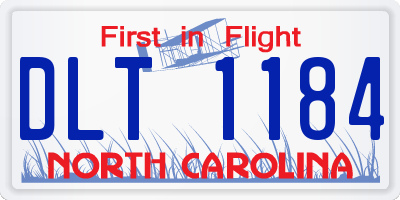 NC license plate DLT1184