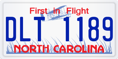 NC license plate DLT1189