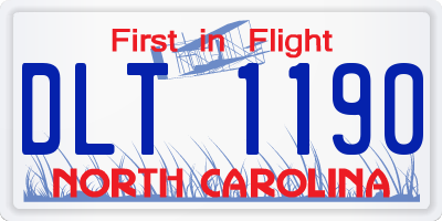 NC license plate DLT1190