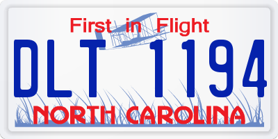 NC license plate DLT1194