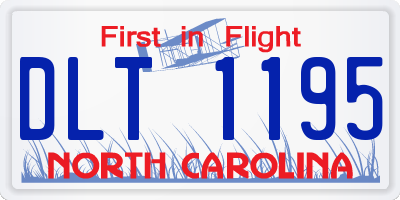NC license plate DLT1195
